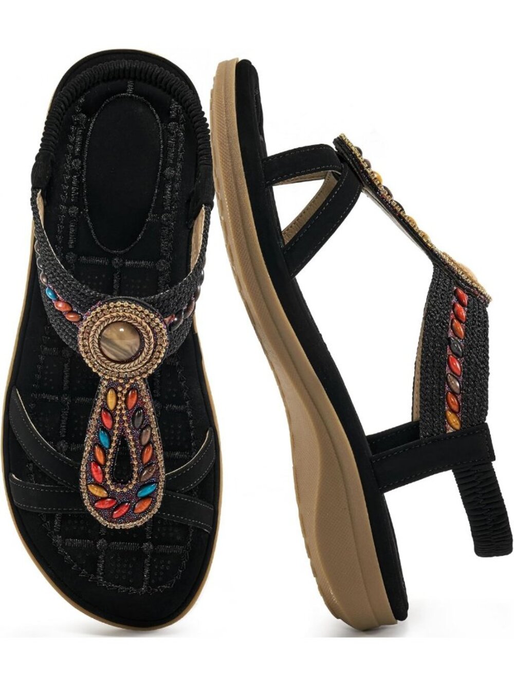 Stylish Women's Summer Sandals - Comfortable Slip-On Bohemian Flats for Beach